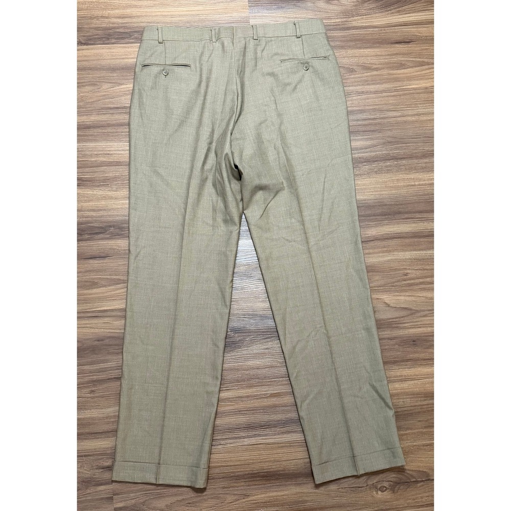 VTG Brooks Brothers Country Club Madison Saxon Wool Dress Pants Tan Sz 39x34 - Picture 8 of 11